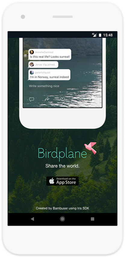 Birdplane mobile website